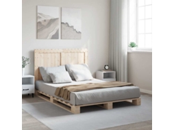 Vidaxl Estrutura De Cama Com Cabeceira 140x200 Cm Pinho Maciço