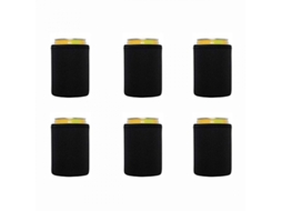 Conjunto De 6 Capas Térmicas Reutilizáveis ​​para Cerveja, Na Cor Preta.