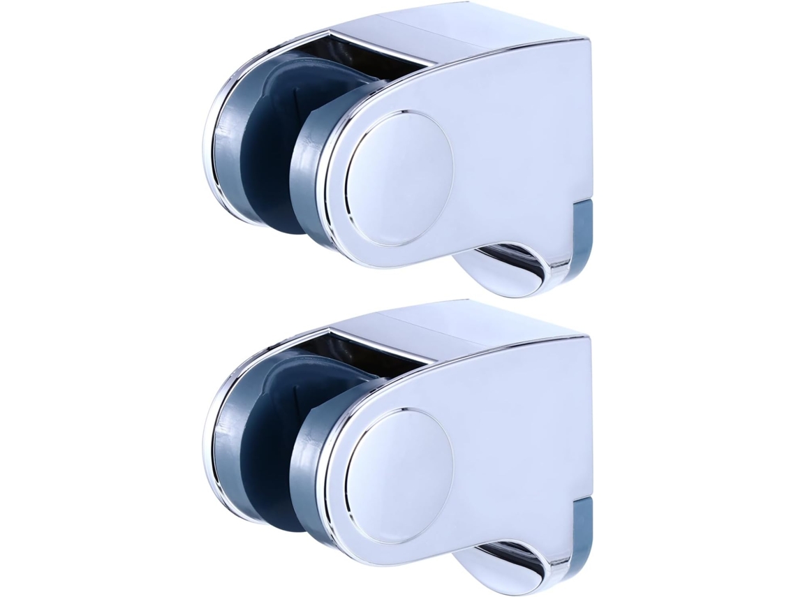 Suporte Para Chuveiro Stobaza, 2 Peças, Em Plástico, Sem Furos, Com Ângulo Ajustável, Leve, Prateado