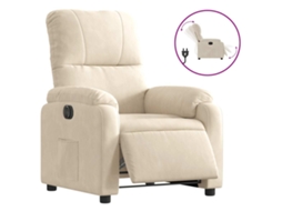 Poltrona reclinável elétrica VIDAXL Bege Microfibra (75x89.5x103.5cm)