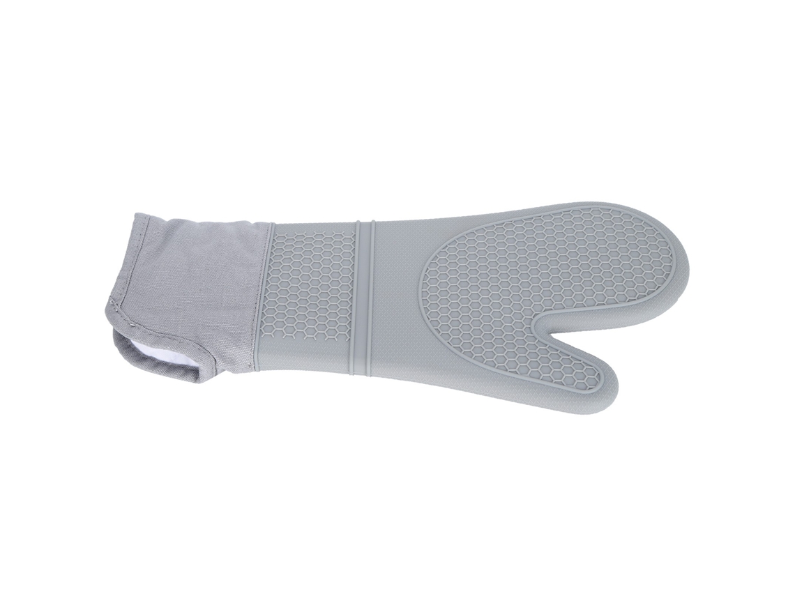 Luvas De Forno Silicone, Antiderrapantes, Macias, Flexíveis, Forro Algodão, Cinza
