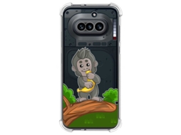 Capa Tumundosmartphone Transparente De Silicone À Prova De Choque Para Nothing Phone 4a 5g Com Estampa De Macaco