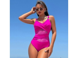 2026 traje de Baño Entero de Nylon para Mujer Con Control de Barriga Cuello V Sexy S2024123014535