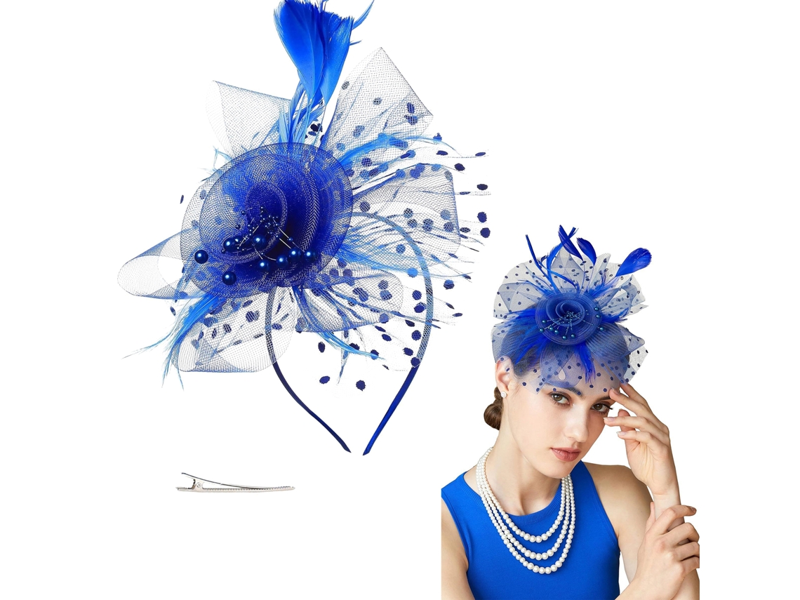Presilha de Cabelo com Flor Azul para Casamento LAXISCREED
