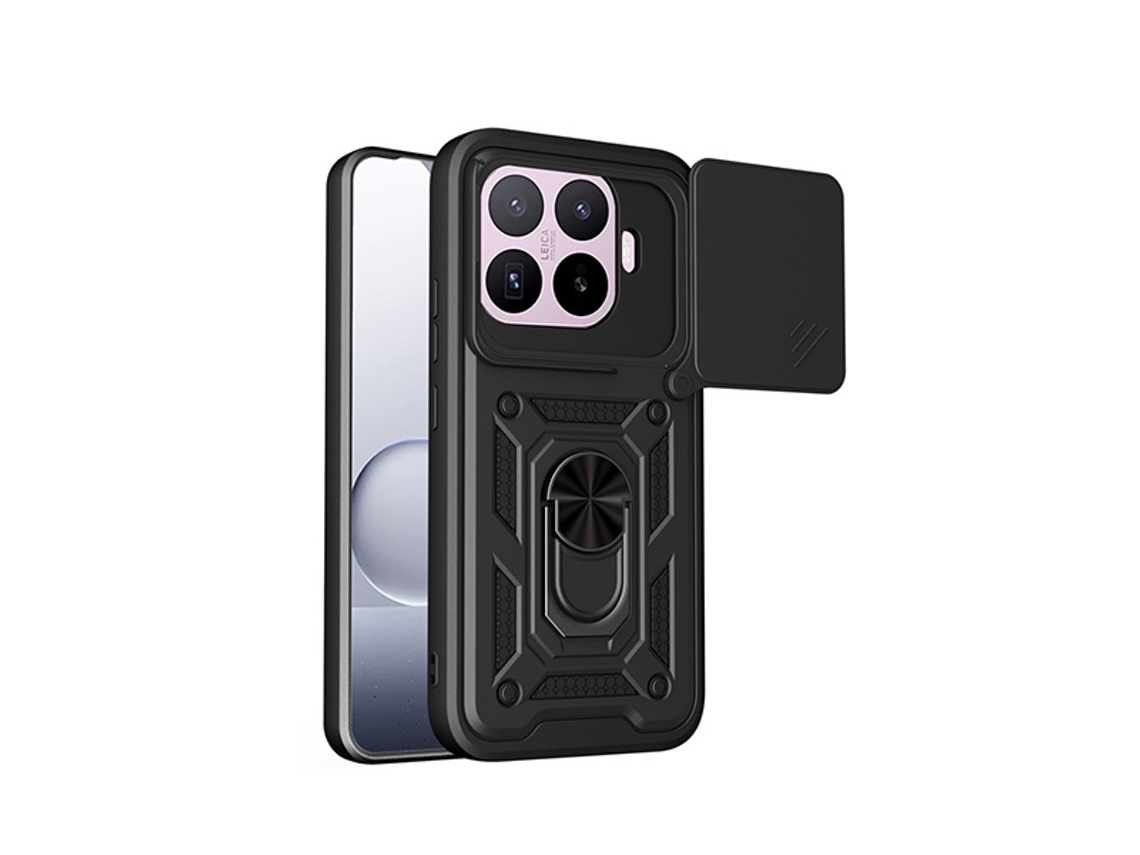 Kit Vidro Clearglass Capa Magnetic Slide Window Suporte Magnético Phonecare Para Xiaomi 17t Pro 5g - Preto