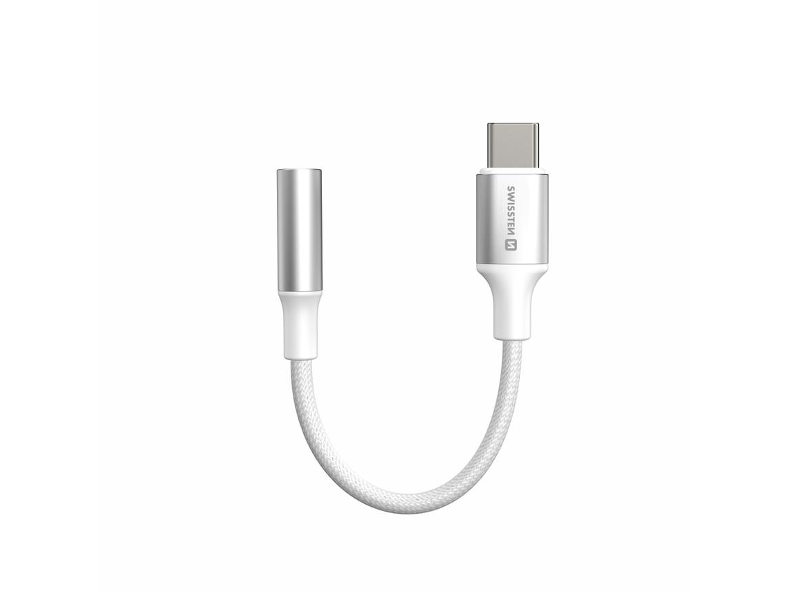 Cabo SWISSTEN Textile Usb-C Mini-Jack (Branco)