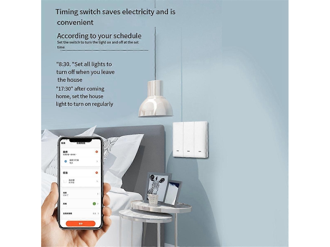 Lurelia Tuya Interruptor Inteligente Wi Fi E Rf Radio Frequency Interruptor Inteligente Simple Zero Fire Wire Universal 3 Switch Branco