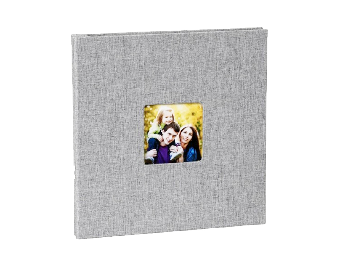 Baok-álbum De Fotos Com Capa De Linho Autoadesiva Laminada Com Janela Para Visualizar Imagens De Casamento E Família