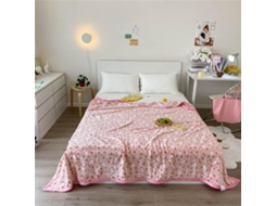 Manta de Lã Polar Inverno para Meninas da Fansu Linda Estampa Rosa Flanela Grossa Macia e Quente Cama Infantil