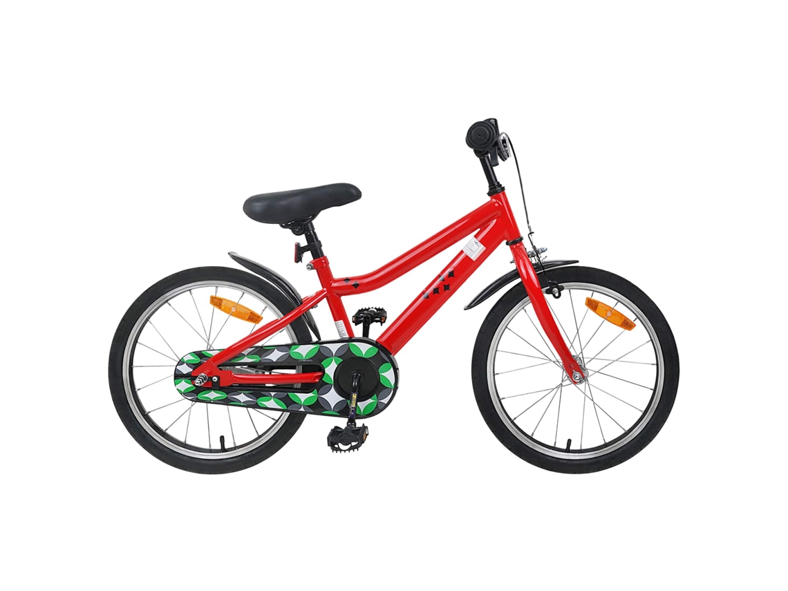 Vidaxl Bicicleta Infantil 18 Polegadas Para 5-7 Anos Vermelho