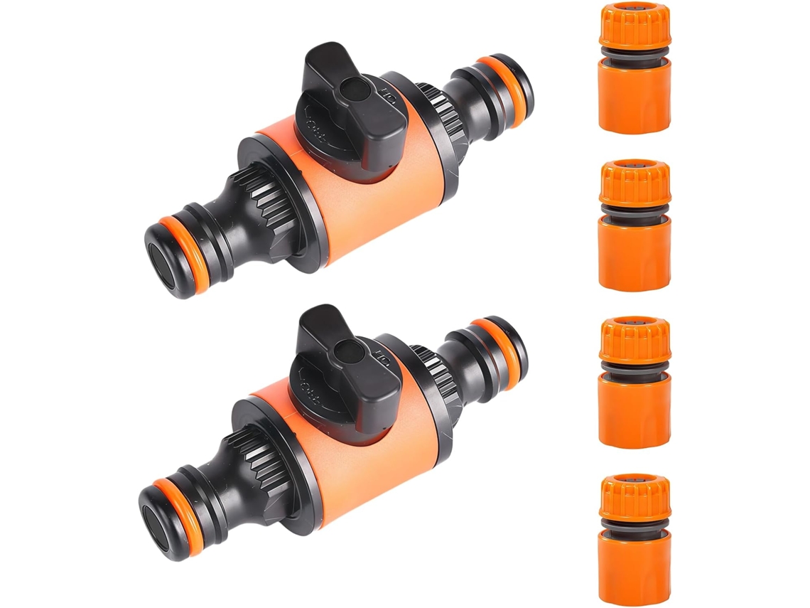 Conector De Mangueira Jardim Com Válvula Controle E Extensor Para