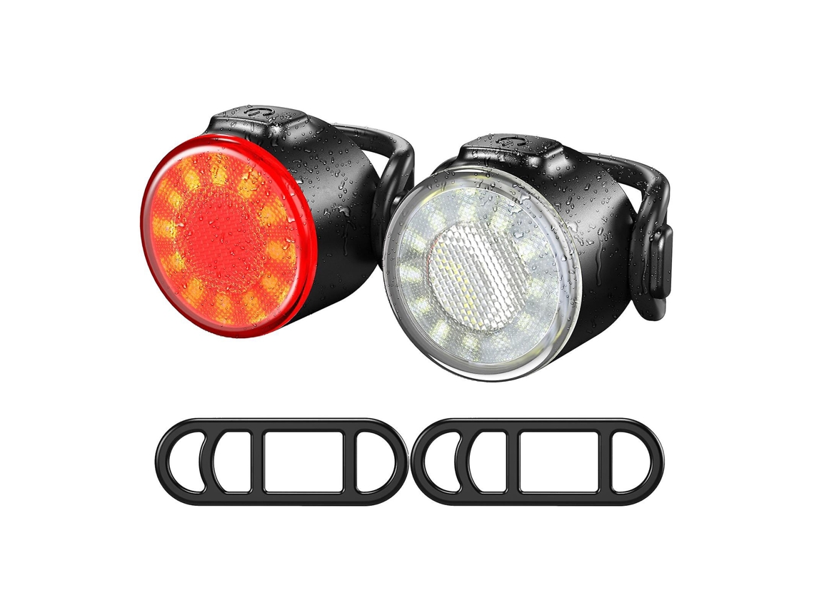 Luz Led Dianteira/traseira Recarregável Via Usb Para Bicicleta
