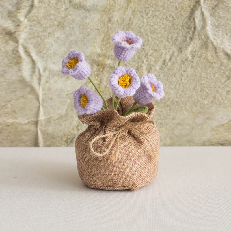 Plantas Fofas Em Vasos De Crochê Com Flores