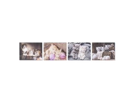 Pintura Dkd Home Decor Gatos (50 X 1,8 X 40 Cm) (.