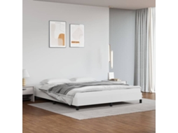 Vidaxl Estrutura De Cama 160x200 Cm Couro Artificial Branco