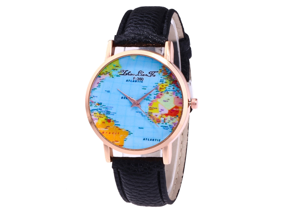 Reloj De Pulsera Unisex De Cuarzo Con Dial Redondo Para Hombres Y Mujeres (negro)