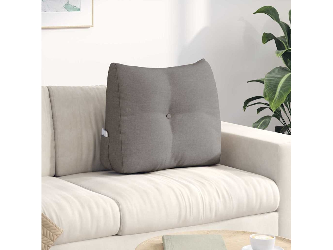 Vidaxl Travesseiro Para Costas Cinzento-acastanhado 60 X 24 X 50 Cm