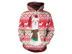 Sweatshirt De Natal Laxiscreed Com Capuz Estampado Festivo Tamanho L Para Um Look Confortável E Celebrativo