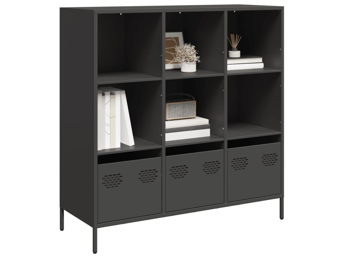 Vidaxl Móvel Alto 101,5x39x103,5 Cm Aço Preto
