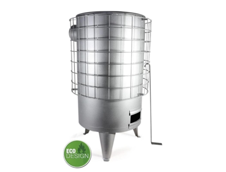 Estufa Leña Redonda Chapa N 4 Camper 68cmx36ø Plata S Horiz 120ø Fplus
