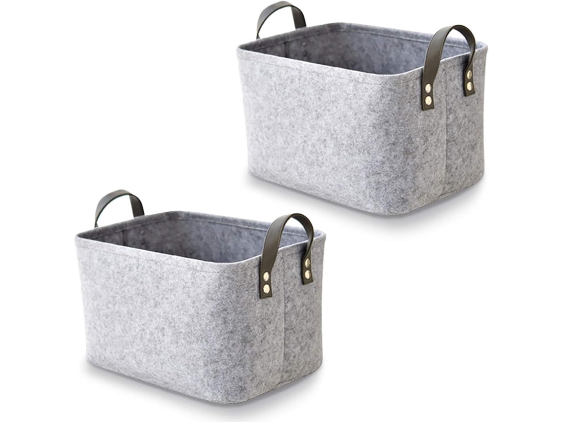 EIOORORRIY Cestos Em Feltro para Organização (pack De 2, Cinza)