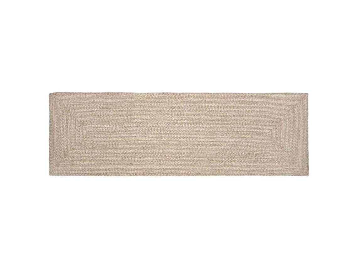 Vidaxl Tapete De Área Natural E Branco 80 X 250 Cm Juta
