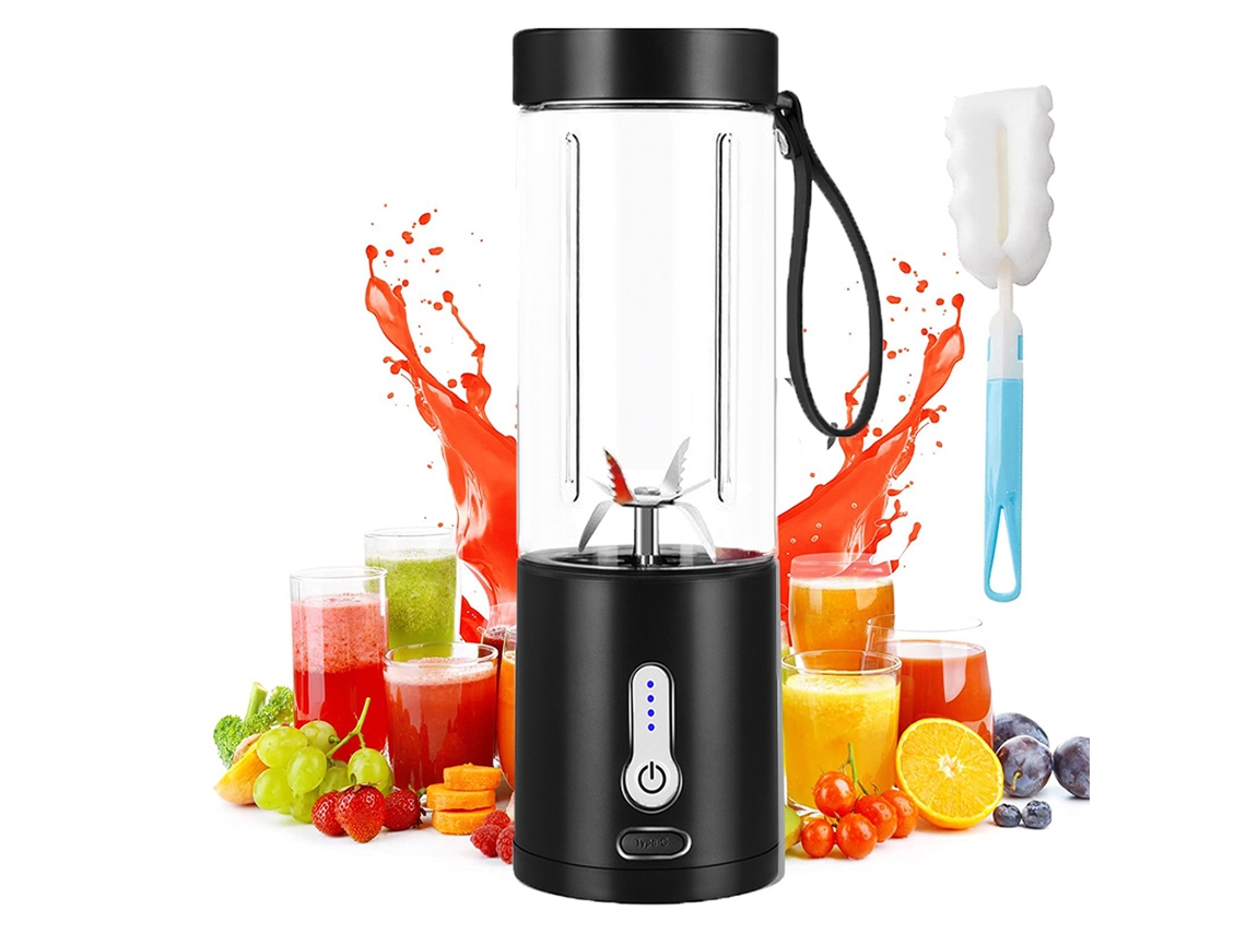 Liquidificador Portátil Potente Para Shakes E Smoothies, Liquidificador Pessoal Com Carregamento Usb, C E 6 Lâminas