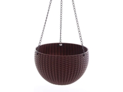 Maceta Colgante De Resina Con Diseño De Ratán, Para Plantas De Interior Y Exterior, Jardín Y Balcón