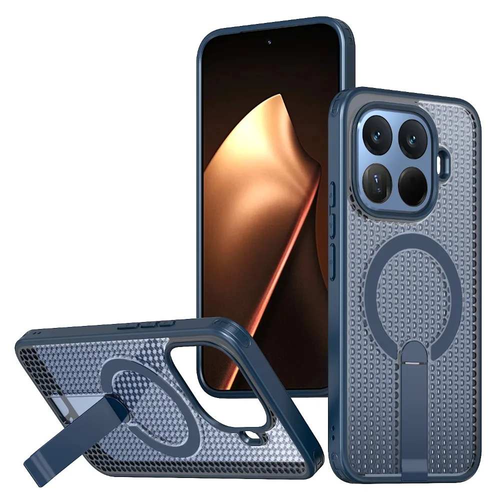 (azul, Xiaomi 17) Capa Protetora Magnética Respirável E Dissipadora De Calor, Suporte Dobrável, Capa Protetora À Prova De Quedas