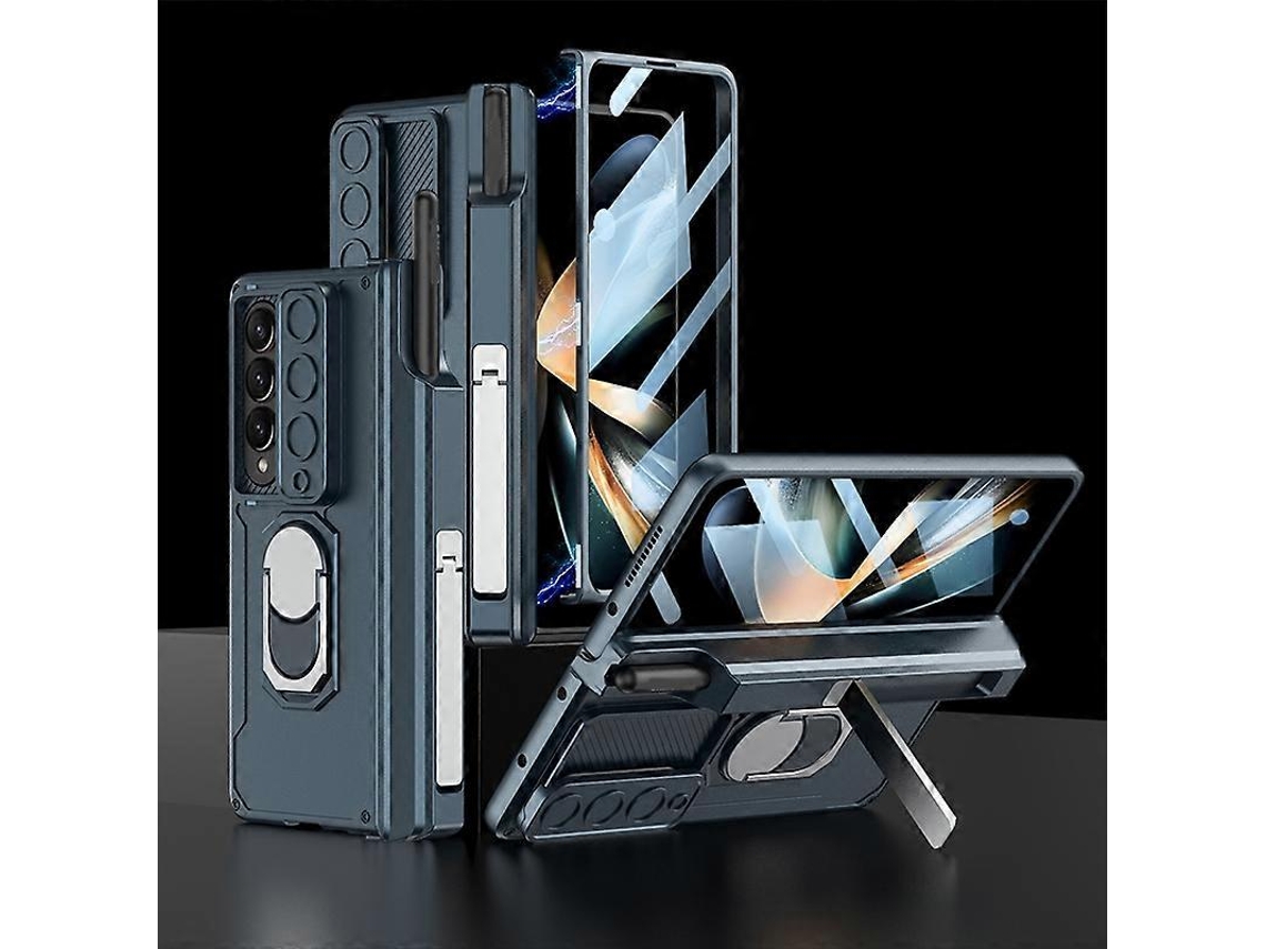 Capa Dobrável Magnética Integrada Gkk Para Samsung Galaxy Z Fold4 Com Estojo Para Caneta.