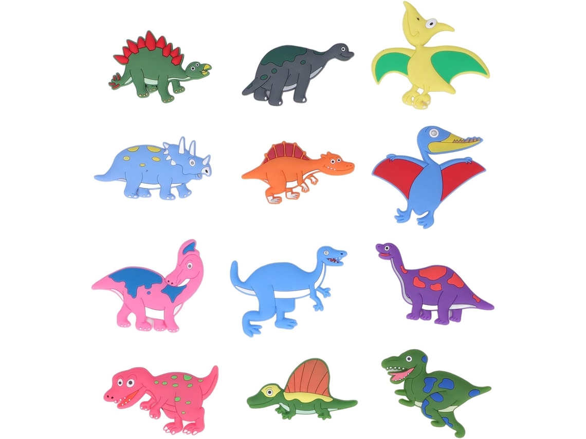 Ímãs De Geladeira 3d Dinossauro, 12 Peças, Silicone Macio Para Decoração