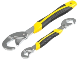 2 Peças Chave Ajustável Universal Multifuncional Ferramenta Ajuste Automático 6-32mm Aço Alto Carbono Cabo Antiderrapante