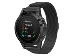Pulseira De Relógio Lurelia Para Garmin Fenix 5x Milan Metal Aço Inoxidável De Metal Preto
