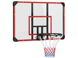 Cesto de Basquete para Parede interno/externo tábua resistente em Pc rede de Nylon aro de aço 113x61x73cm BTFORUS