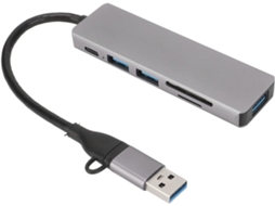 Hub Usb 3.0 6 Em 1 Com Chipset Avançado, Estação De Acoplamento Para
