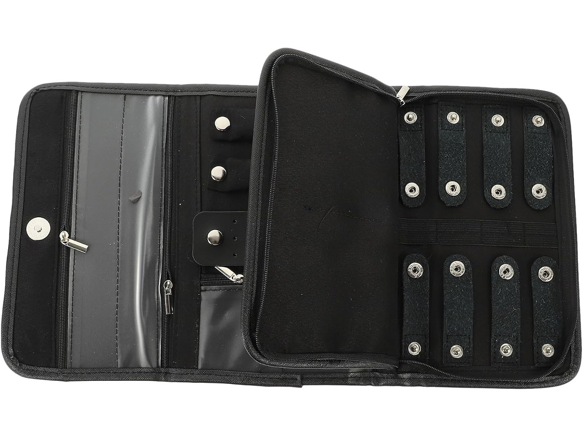 Estojo De Joias Dobrável Preto Nuobesty, Organizador De Joias Portátil Para Viagens, Em Rolo.