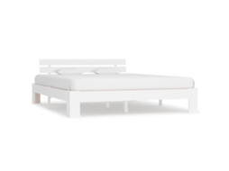 Vidaxl Estrutura De Cama Com Cabeceira 180x200cm Pinho Maciço Branco