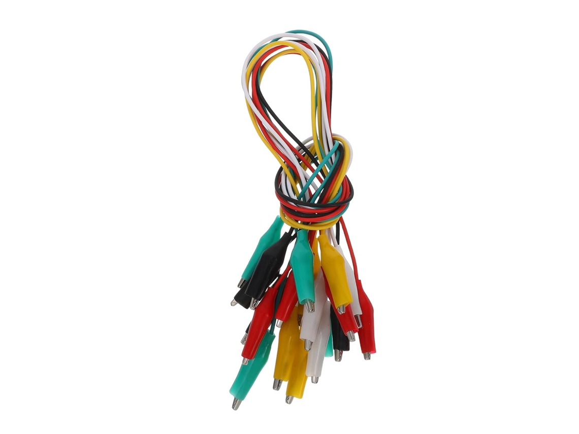 Conjunto De 10 Garras Jacaré Isoladas Para Testes Elétricos Com Fios E Clipes De Circuito.