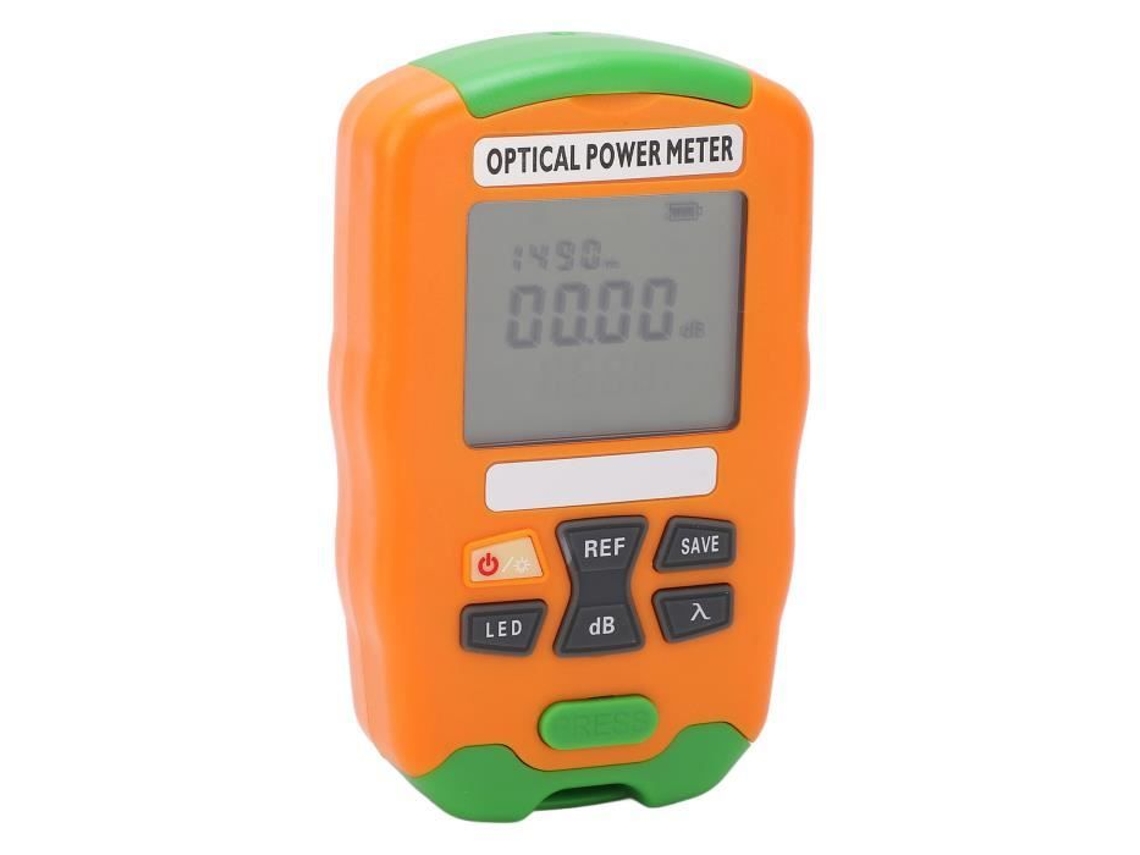 HURRISE Fibra Óptica Power Tester Wattímetro Óptico -70 a 10Dbm Mini Wattímetro de Fibra Óptica Fibra Eletrônica