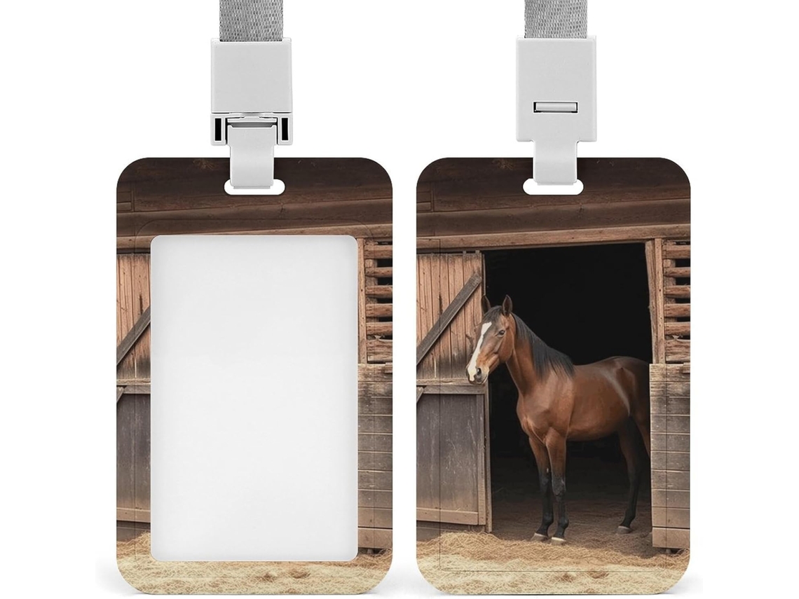 Porta Crachá Vertical Com Cordão, Protetor De Cartão À Prova D Água Escritório, Escola E Viagens