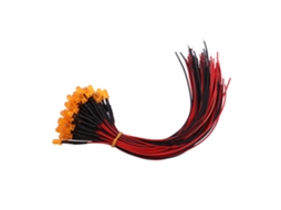 50 Peças de Diodos Led Pré cabos 12v Dc 5mm Laranja Lente Difusa