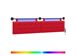 Conjunto 1 Cabeceira Suspensa Vidaxl Vermelho Couro Sintético (210 X 55 X 5 Cm)