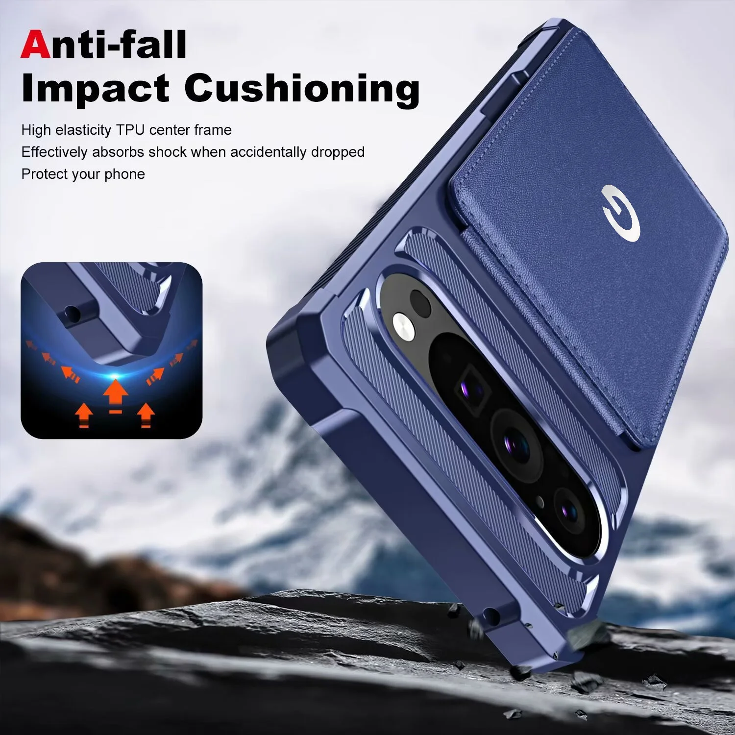 (azul, Pixel 10) Capa Para Celular Estilo Carteira Com Compartimento Para Cartão E Proteção Contra Impactos.