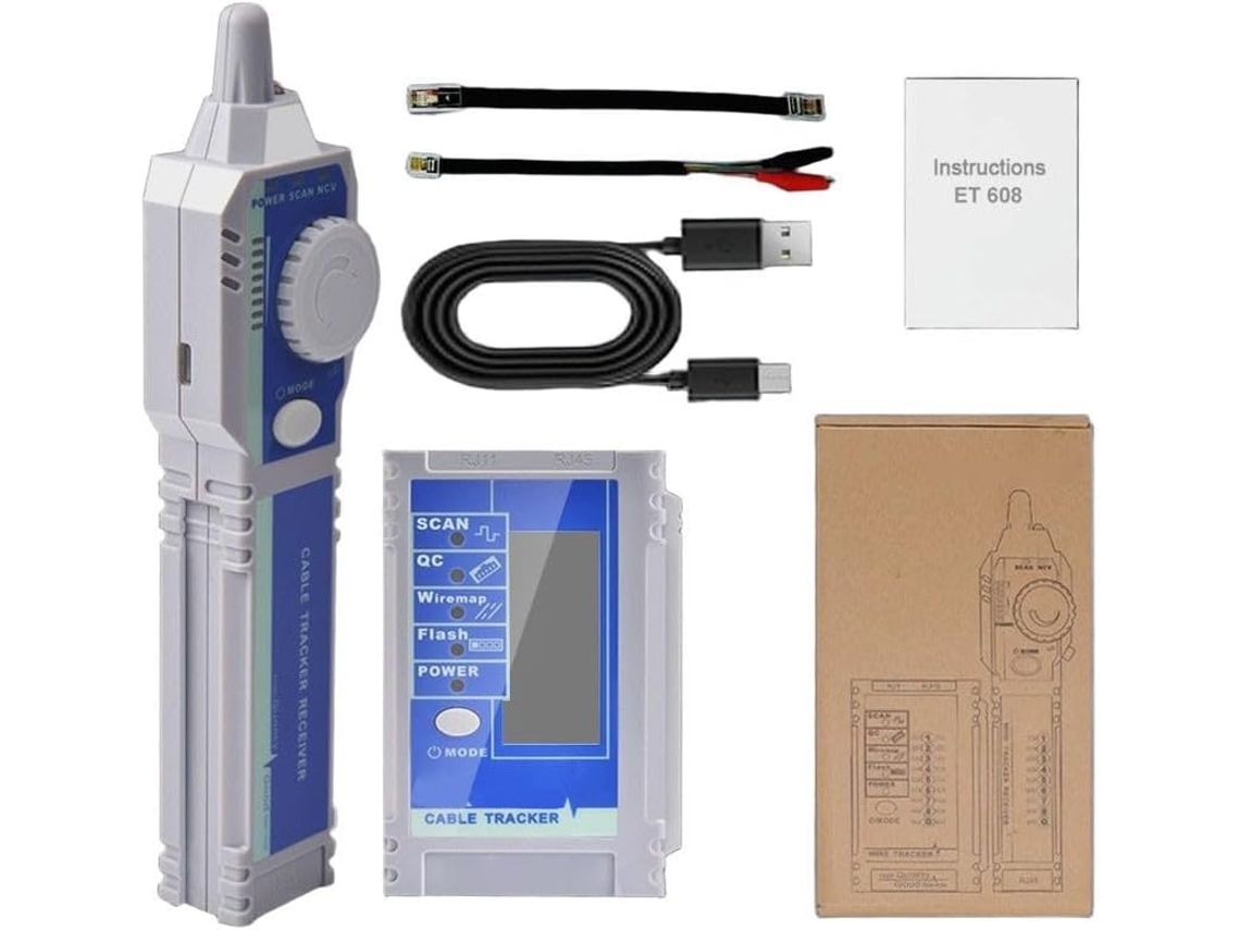 Detector De Cabos Et608 Com Teste Poe, Testador De Cabos De Rede