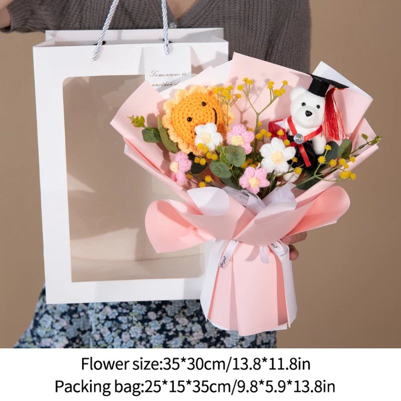 Buquês de Crochê, Buquês de Formatura, Presentes de Formatura, Flores Artificiais MDUG