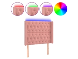 Led Headboard, Led Headboards Vidaxl Cor-de-rosa Veludo (93 X 16 X 118/128 Cm)