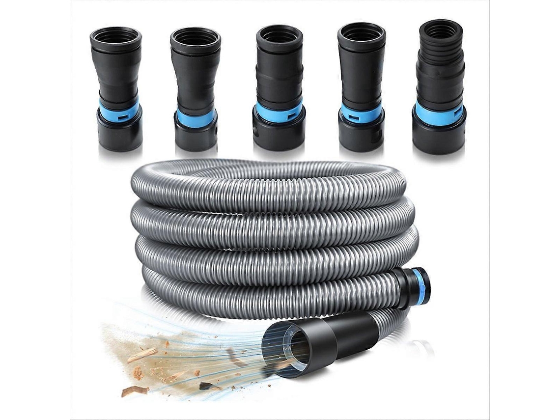 Kit De Mangueira De Coleta De Pó De 1 1/4 Polegadas X 10 Pés Para Sistemas De Aspiração Doméstica Com 5 Adaptadores Para Madeira. Webake