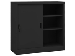 Vidaxl Armário Escritório C/ Porta Deslizante 90x40x90cm Aço Antracite