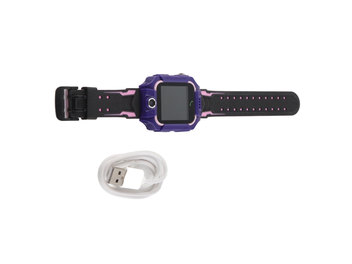 Relógio Inteligente Para Crianças Com Tela Touch Hd 1.44 Polegadas Ip67 À Prova D'água Câmera Chamada De Vídeo Sos Roxo