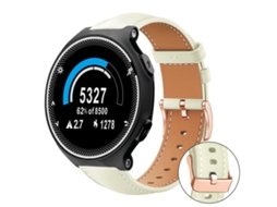 Bracelete para Garmin Forerunner 220 / 735 / 735xt / 230 / 235 Couro Vegano Preto Estampa de Tubarão Fivela Dourada Rosa Branco Cremoso XIAOMOYU